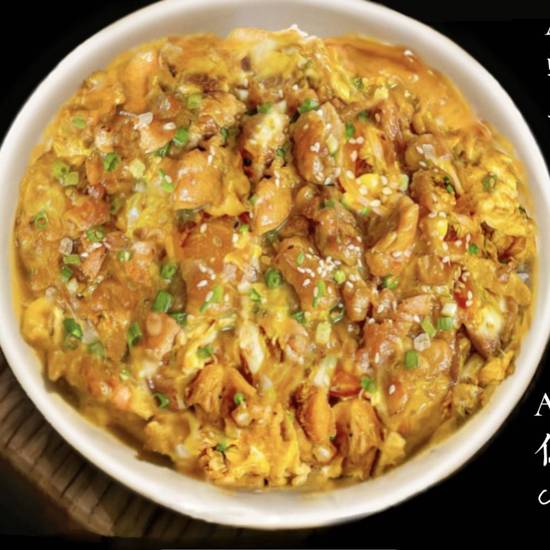 低脂雞胸肉滑蛋親子飯 Chicken Breast with Scrambled Egg Rice Bowl